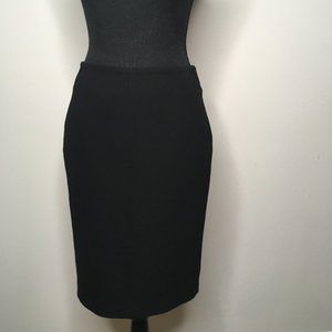 Ann Taylor Loft Women's Black Pencil Cut Skirt Size 0 Zip Closure Fast Shipping